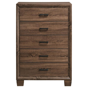 CoasterEveryday Brandon 5-Drawer Chest Medium Warm Brown