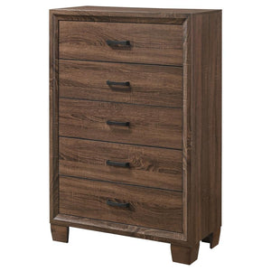 CoasterEveryday Brandon 5-Drawer Chest Medium Warm Brown