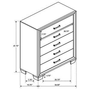 CoasterEveryday Brandon 5-Drawer Chest Medium Warm Brown