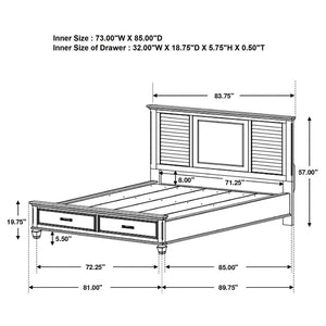 CoasterEssence Franco Storage Bed Antique White