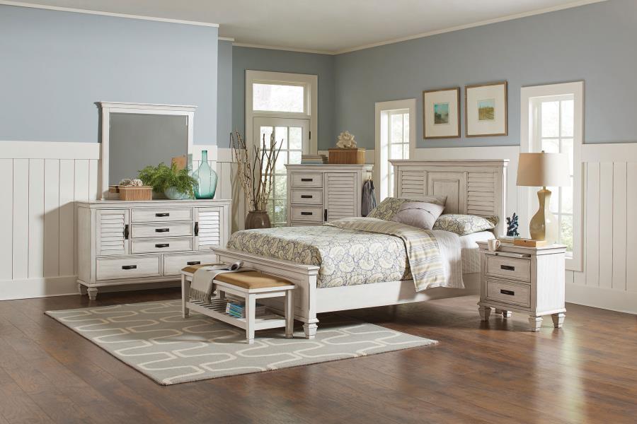 CoasterEssence Franco Panel Bed Antique White