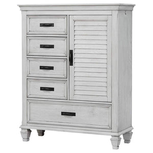 CoasterEssence Franco 5-Drawer Door Chest Antique White