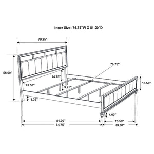 CoasterEveryday Barzini Upholstered Panel Bed White