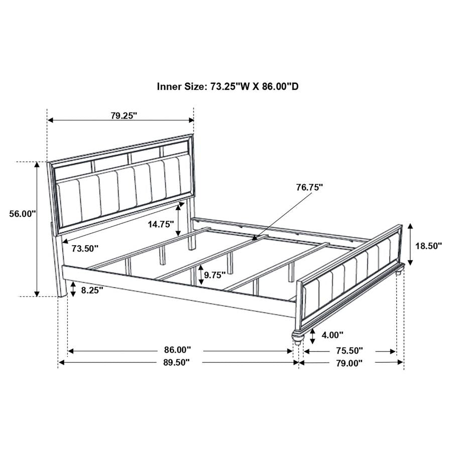 CoasterEveryday Barzini Upholstered Panel Bed White