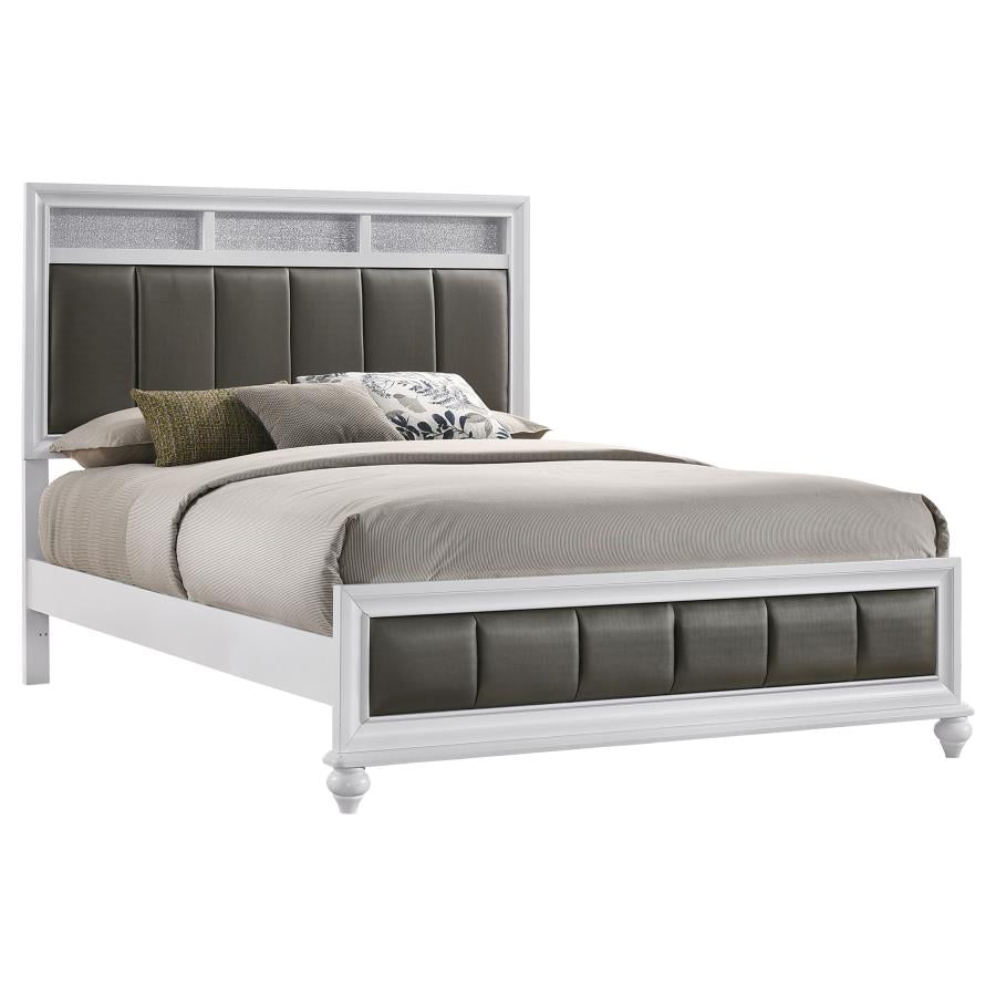 CoasterEveryday Barzini Upholstered Panel Bed White