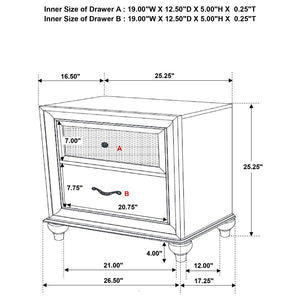 CoasterEveryday Barzini 2-Drawer Nightstand White