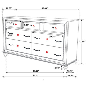 CoasterEveryday Barzini 7-Drawer Dresser White