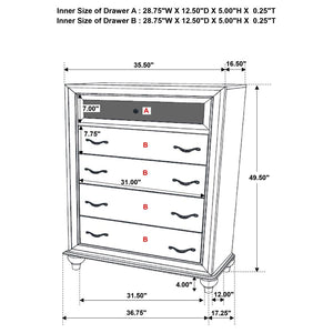 CoasterEveryday Barzini 5-Drawer Chest White