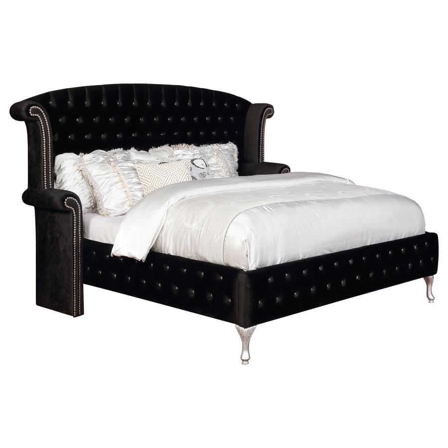 CoasterEssence Deanna Tufted Upholstered Bed Black