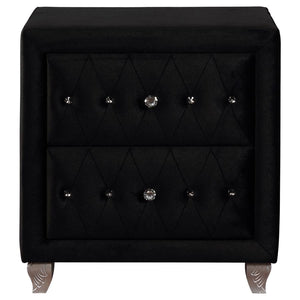 CoasterEssence Deanna 2-Drawer Rectangular Nightstand Black