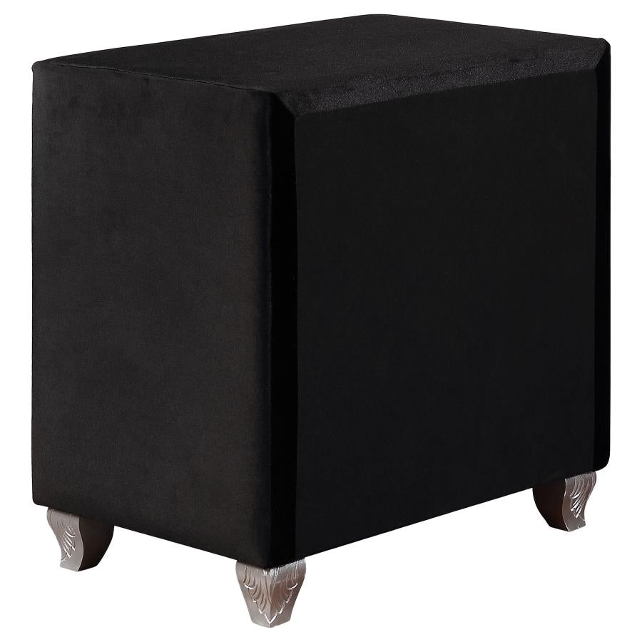 CoasterEssence Deanna 2-Drawer Rectangular Nightstand Black