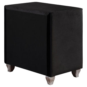 CoasterEssence Deanna 2-Drawer Rectangular Nightstand Black