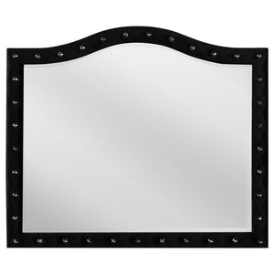 CoasterEssence Deanna Button Tufted Dresser Mirror Black