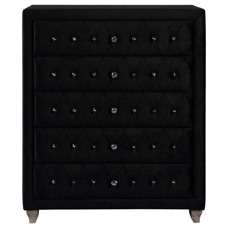 CoasterEssence Deanna Deanna 5-Drawer Rectangular Chest Black