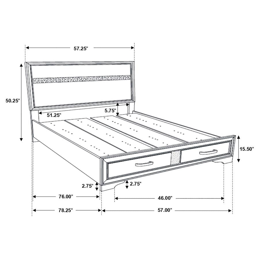 CoasterEveryday Miranda 2-Drawer Storage Bed Black