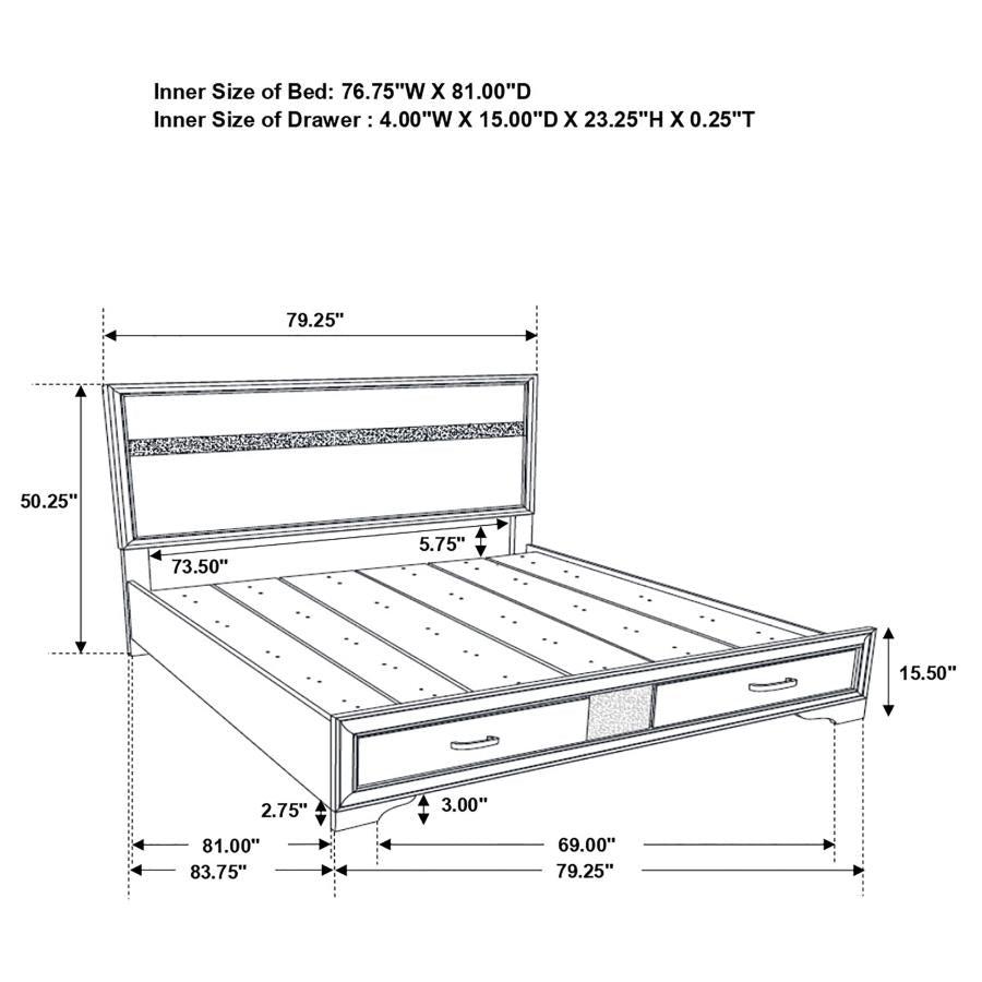 CoasterEveryday Miranda 2-Drawer Storage Bed Black