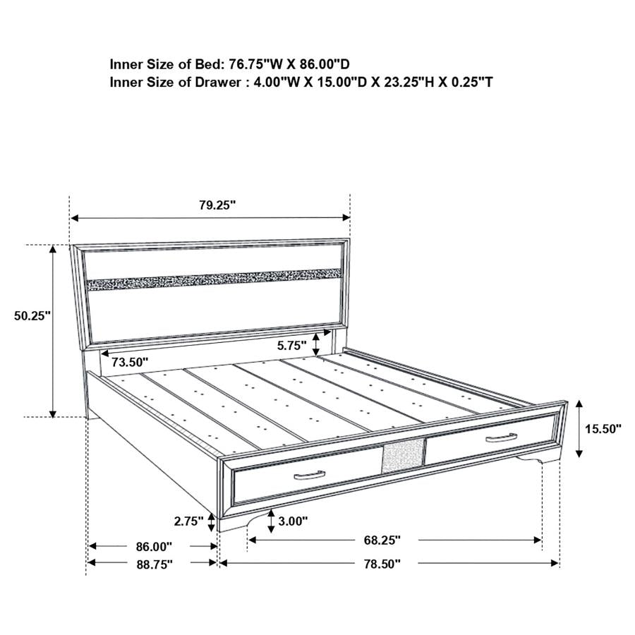 CoasterEveryday Miranda 2-Drawer Storage Bed Black