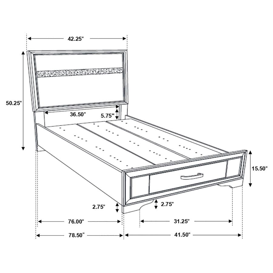 CoasterEveryday Miranda 2-Drawer Storage Bed Black