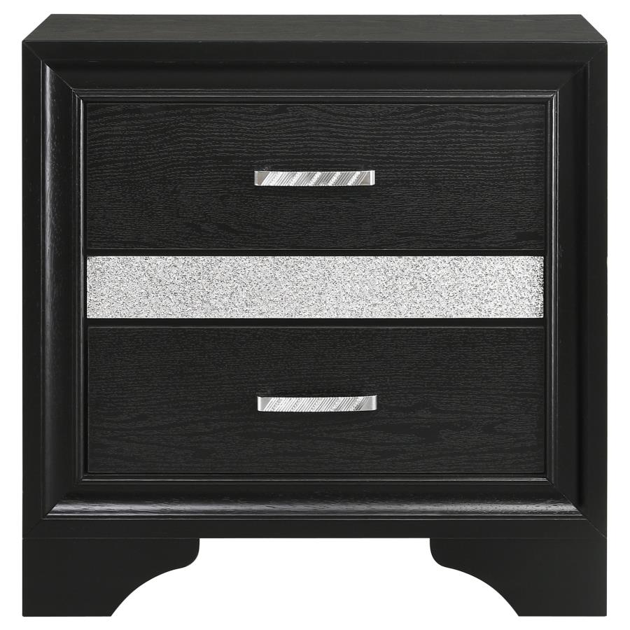 CoasterEveryday Miranda 2-Drawer Nightstand Tray Black