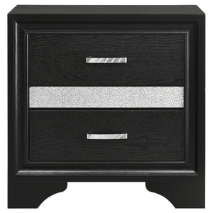 CoasterEveryday Miranda 2-Drawer Nightstand Tray Black