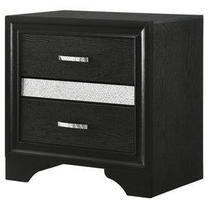 CoasterEveryday Miranda 2-Drawer Nightstand Tray Black