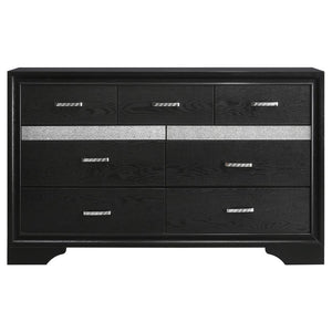 CoasterEveryday Miranda 7-Drawer Dresser Black And Rhinestone