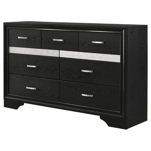 CoasterEveryday Miranda 7-Drawer Dresser Black And Rhinestone