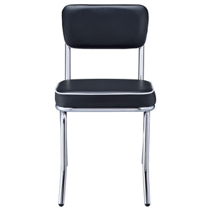 CoasterEveryday Retro Open Back Side Chairs Black And Chrome (Set Of 2)