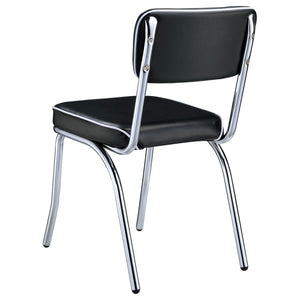 CoasterEveryday Retro Open Back Side Chairs Black And Chrome (Set Of 2)