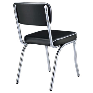 CoasterEveryday Retro Open Back Side Chairs Black And Chrome (Set Of 2)