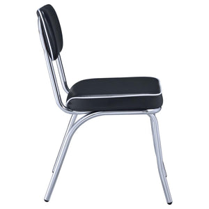 CoasterEveryday Retro Open Back Side Chairs Black And Chrome (Set Of 2)