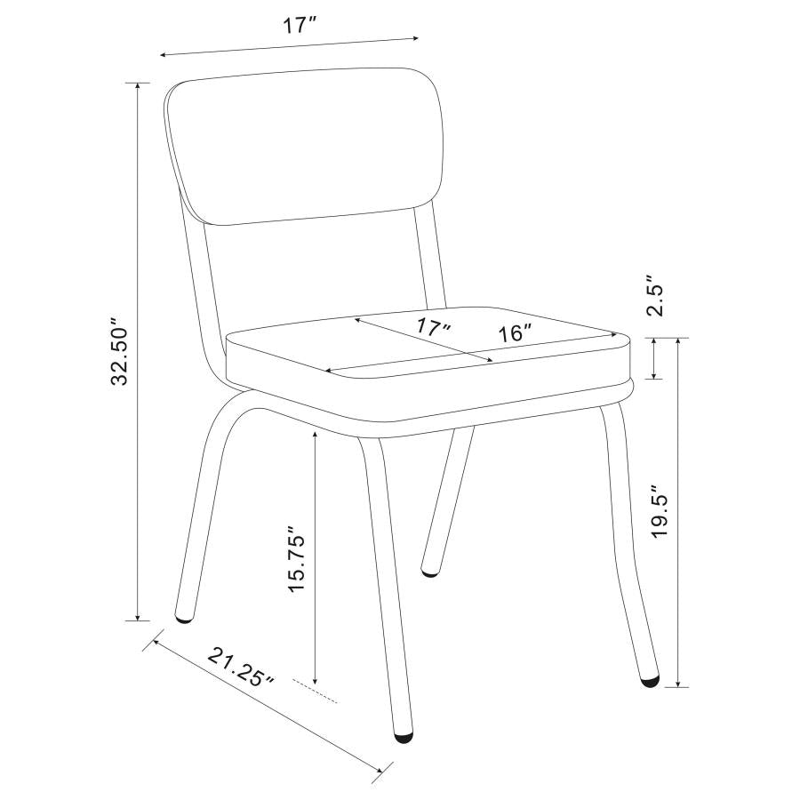 CoasterEveryday Retro Open Back Side Chairs Black And Chrome (Set Of 2)