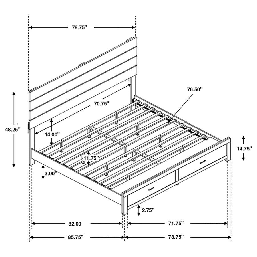 CoasterEveryday Brantford Panel Bed Barrel Oak