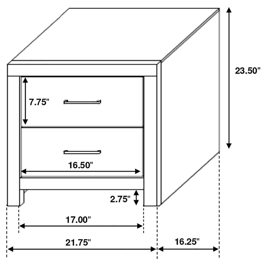 CoasterEveryday Brantford 2-Drawer Nightstand Barrel Oak