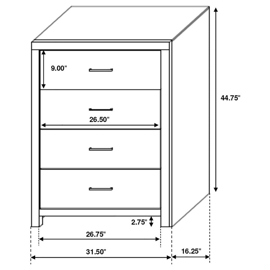 CoasterEveryday Brantford 4-Drawer Chest Barrel Oak