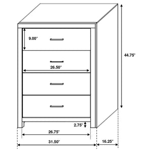 CoasterEveryday Brantford 4-Drawer Chest Barrel Oak