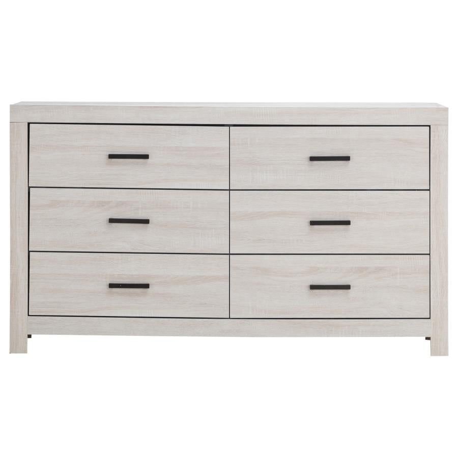 CoasterEveryday Brantford 6-Drawer Dresser Coastal White