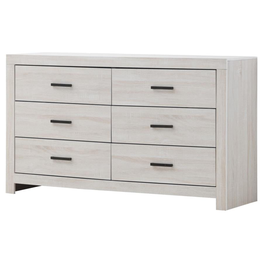 CoasterEveryday Brantford 6-Drawer Dresser Coastal White