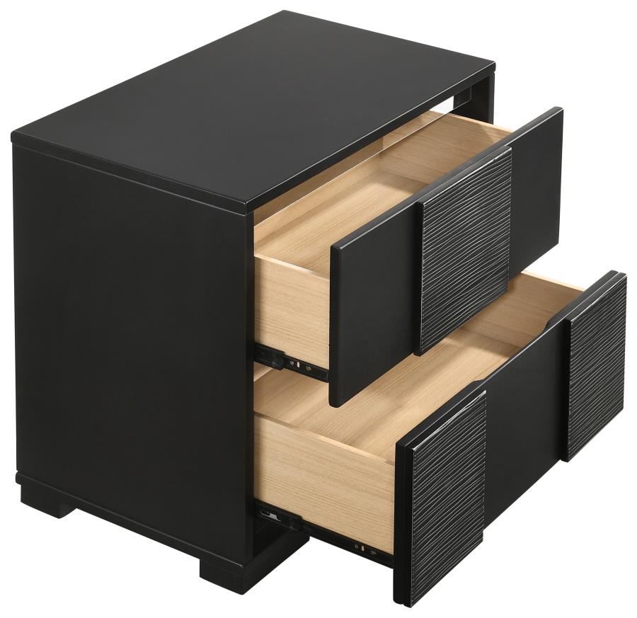 CoasterEveryday Blacktoft 2-Drawer Nightstand Black