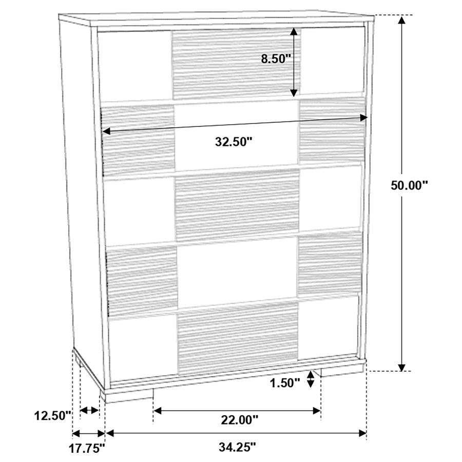 CoasterEveryday Blacktoft 5-Drawer Chest Black