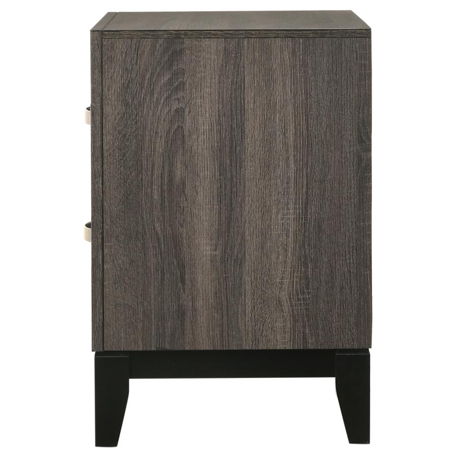 CoasterEveryday Watson 2-Drawer Nightstand Grey Oak And Black