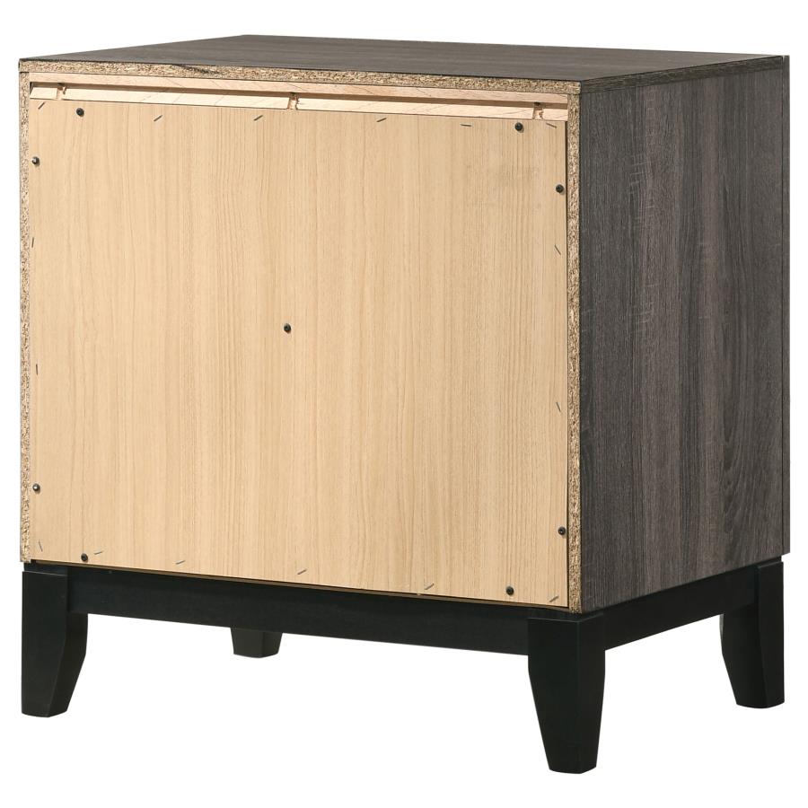 CoasterEveryday Watson 2-Drawer Nightstand Grey Oak And Black