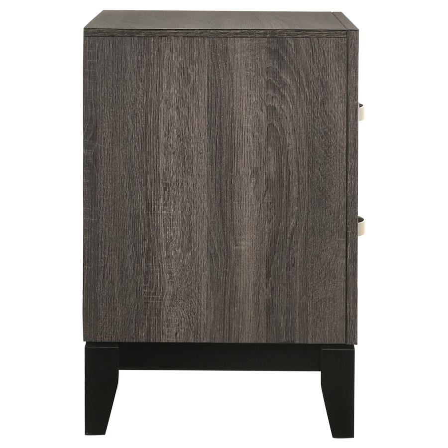 CoasterEveryday Watson 2-Drawer Nightstand Grey Oak And Black