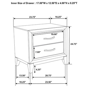 CoasterEveryday Watson 2-Drawer Nightstand Grey Oak And Black