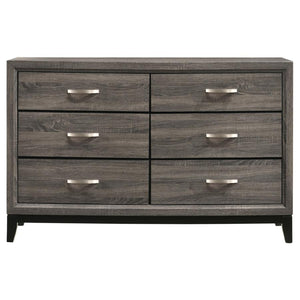 CoasterEveryday Watson 6-Drawer Dresser Grey Oak And Black