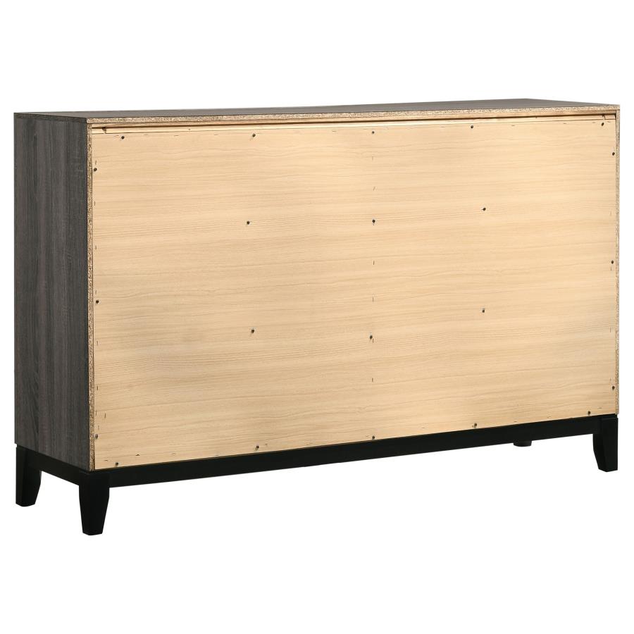 CoasterEveryday Watson 6-Drawer Dresser Grey Oak And Black