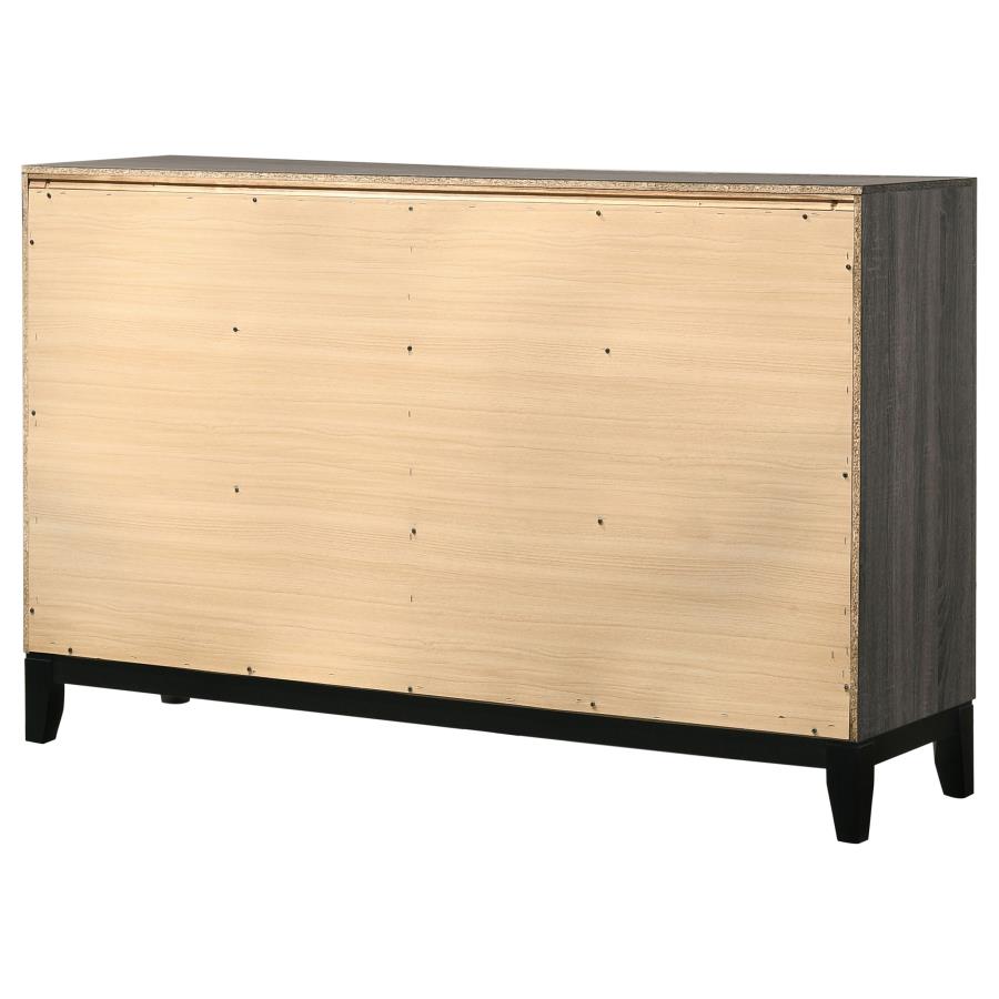 CoasterEveryday Watson 6-Drawer Dresser Grey Oak And Black