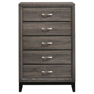 CoasterEveryday Watson 5-Drawer Chest Grey Oak And Black