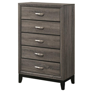 CoasterEveryday Watson 5-Drawer Chest Grey Oak And Black