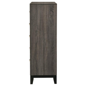 CoasterEveryday Watson 5-Drawer Chest Grey Oak And Black